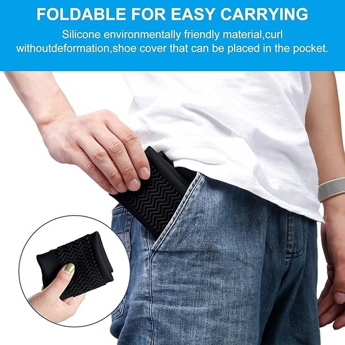 Waterproof Reusable Silicone Shoe Covers (Pack Of 2)